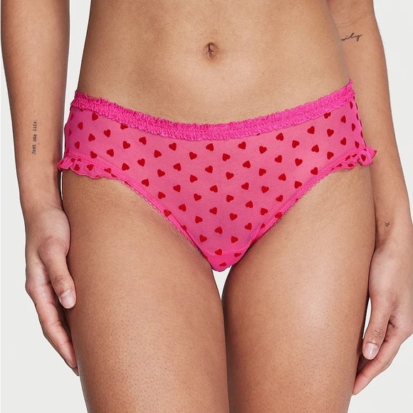 Victoria's Secret Tease Cheeky Panty Pink with Hearts Large NEW - Picture 6 of 8